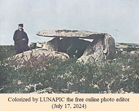 Eduardo Pondal beside the dolmen of Dombate